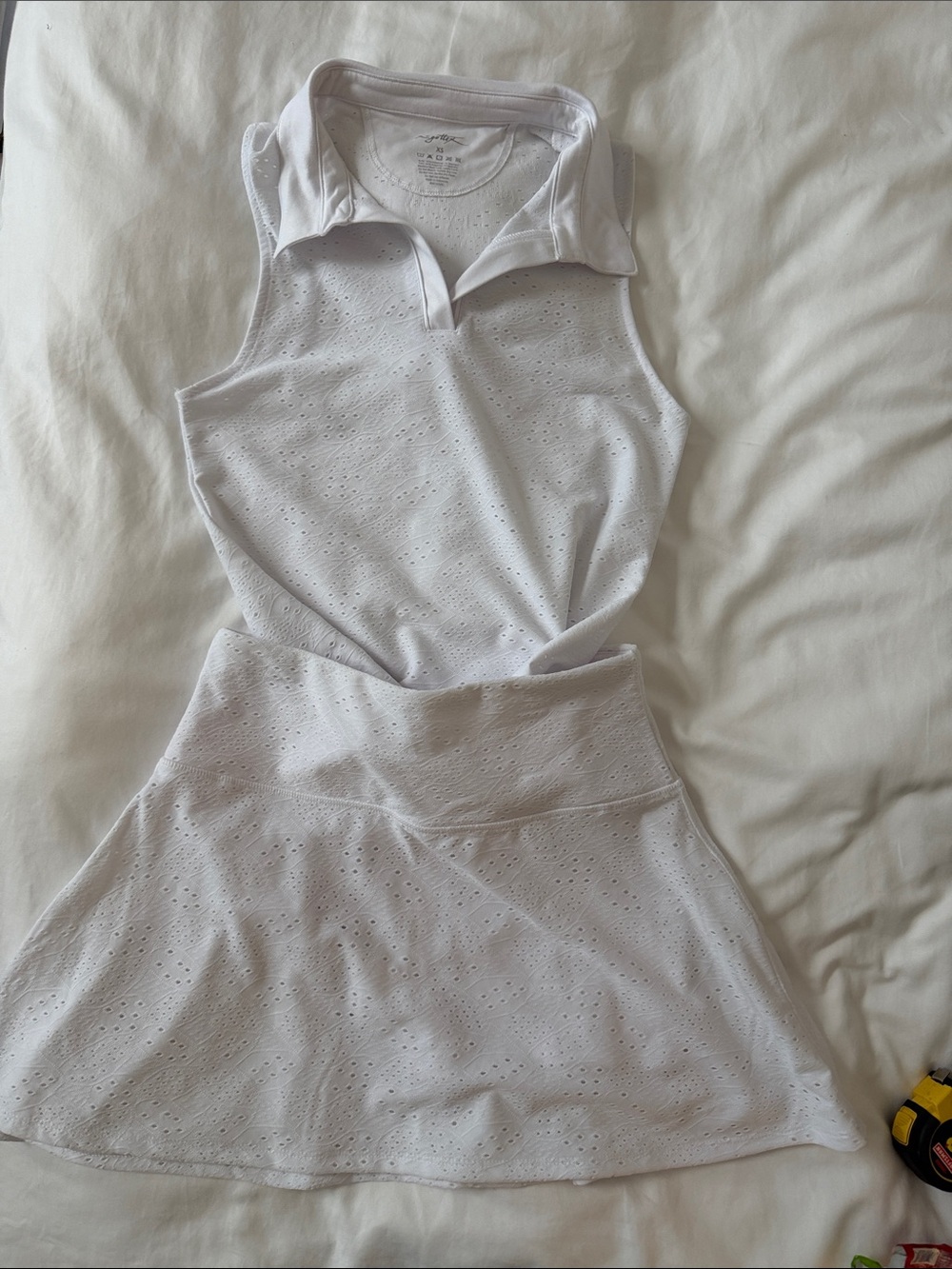 Gottex White Eyelet Tennis Skirt
